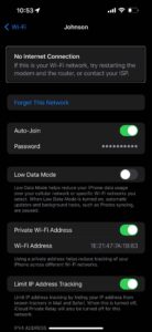 iPhone showing no Internet connection in Wi-Fi settings