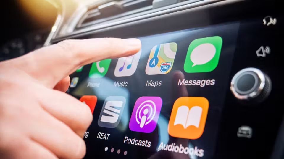 Using Apple CarPlay with a car's entertainment unit.  