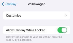 "Allow CarPlay While Locked" setting in iPhone Settings.  