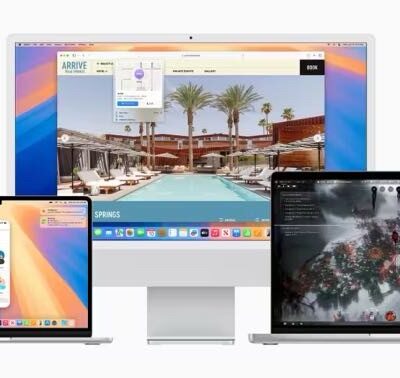 A MacBook Air, MacBook Pro, and iMac running macOS Sequoia